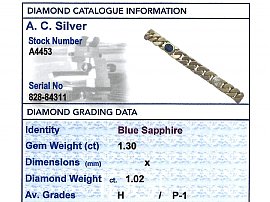 Sapphire and Diamond Grading Card 
