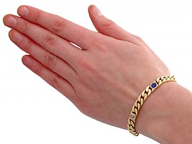 Wearing Vintage Sapphire and Gold Bracelet