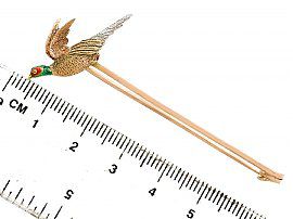 Antique Pheasant Brooch measurement