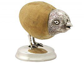 Sterling Silver Chick Pin Cushion - Antique Edwardian