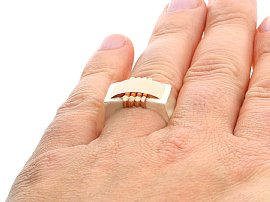Antique Mens Art Deco Ring Wearing Finger