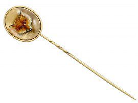 Essex Crystal and 18ct Yellow Gold Pin Brooch - Antique Circa 1880