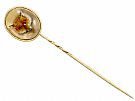 Essex Crystal and 18 ct Yellow Gold Pin Brooch - Antique Circa 1880