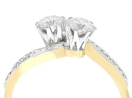 Vintage Two Diamond Twist Ring 1950s