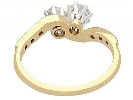 Vintage Two Diamond Twist Gold Ring 