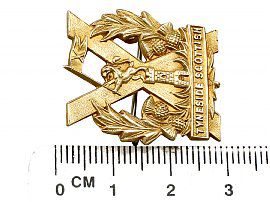 Gold Regimental Brooch measurement