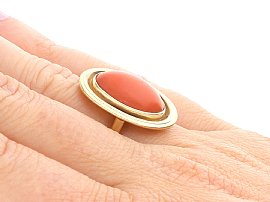 Vintage Coral Ring wearing image