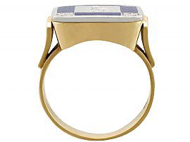 Mens Vintage Gold Ring with Enamel