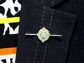 Vintage Scots Guard Brooch wearing image