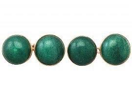 Moss Agate and 9ct Yellow Gold Cufflinks - Antique Circa 1920