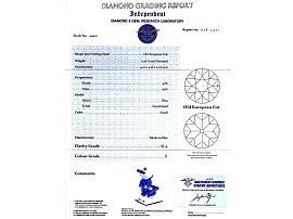 1950s Sapphire and Diamond Ring Certificate 
