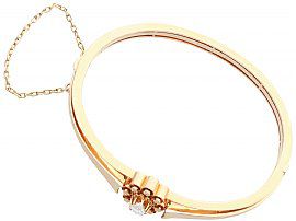 Rose Gold Bangle with safety chain