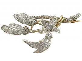 1.25ct Diamond and 9ct Yellow Gold Brooch - Antique Victorian Circa 1890