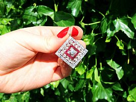 Antique Ruby and Diamond Pendant Outside 