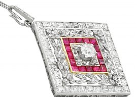 1900s Antique Ruby and Diamond Pendant