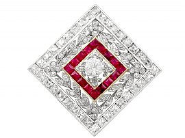 Platinum Ruby and Diamond Pendant