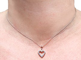 Vintage Diamond Heart Pendant