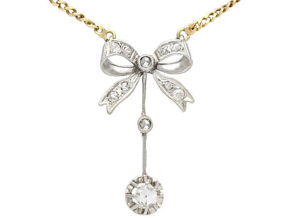 Antique Diamond Bow Necklace