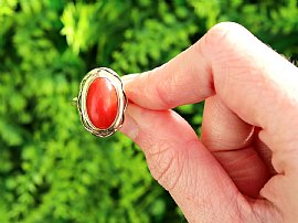 14k Gold Coral Cocktail Ring