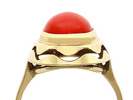14k Gold Coral Dress Ring