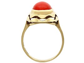14k Gold Coral Ring Vintage