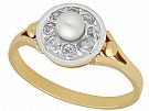 Pearl and 0.36 ct Diamond, 14 ct Yellow Gold Dress Ring - Antique Circa 1920