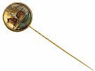 Essex Crystal and 15 ct Yellow Gold Stickpin Brooch - Antique Victorian