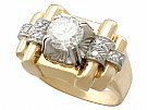 1.18 ct Diamond and 18 ct Yellow Gold Dress Ring - Vintage French Circa 1940