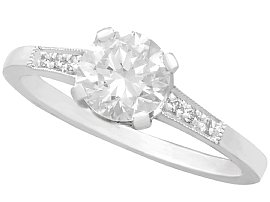 0.96 ct Diamond and Platinum Solitaire Ring - Vintage Circa 1940 and Contemporary