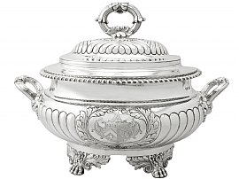 Sterling Silver Soup Tureen - Antique George IV
