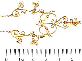 Art Nouveau Seed Pearl Necklace Ruler