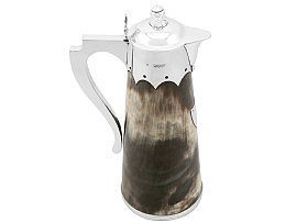 Horn and Sterling Silver Mounted Jug - Antique Victorian