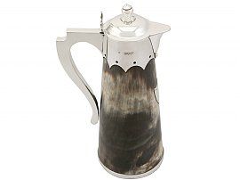 Horn and Sterling Silver Mounted Jug - Antique Victorian