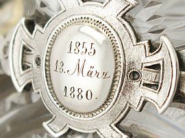 German Silver and Cut Glass Claret Jug - Antique Circa 1880