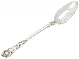 Sterling Silver Queen's Pattern Gravy Spoon by George Adams - Antique Victorian