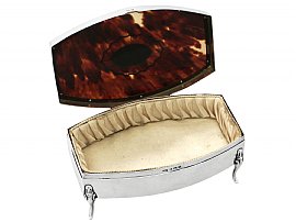 Sterling Silver and Tortoiseshell Trinket / Jewellery Box - Antique George V (1917)