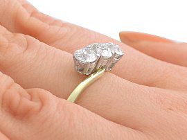 diamond trilogy ring on finger
