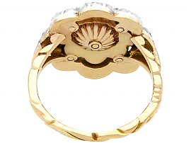 Diamond Cluster Ring Antique Gold