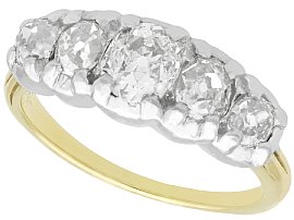 1.32ct Diamond and 14ct Yellow Gold Five Stone Ring - Antique Circa 1900