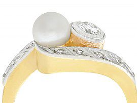 Antique Pearl and Diamond Twist Ring