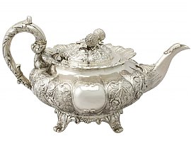Indian Colonial Silver Teapot - Antique Circa 1850