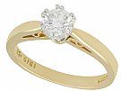 0.56 ct Diamond and 18 ct Yellow Gold Solitaire Ring - Vintage 1994