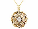 2.95 ct Diamond and 14 ct Yellow Gold Pendant - Antique Victorian