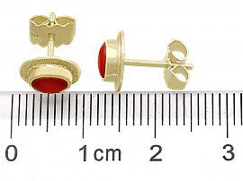 Coral & Gold Earrings Ruler