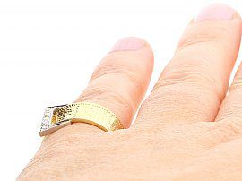 Diamond Buckle Ring Wearing Finger