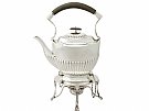 Sterling Silver Spirit Tea Kettle - Queen Anne Style - Antique Edwardian