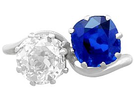 Blue Sapphire and Diamond DressRing