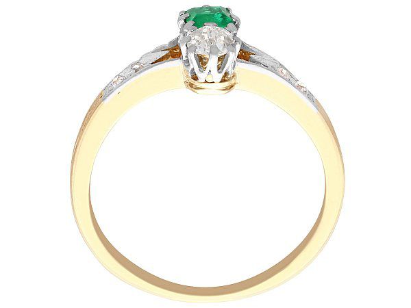 Emerald & Diamond Ring Antique | Gemstone Jewellery | AC Silver