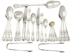 Sterling Silver Canteen of Cutlery for Eighteen Persons - Antique Victorian