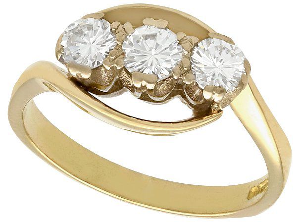Trilogy Engagement Ring in Yellow Gold